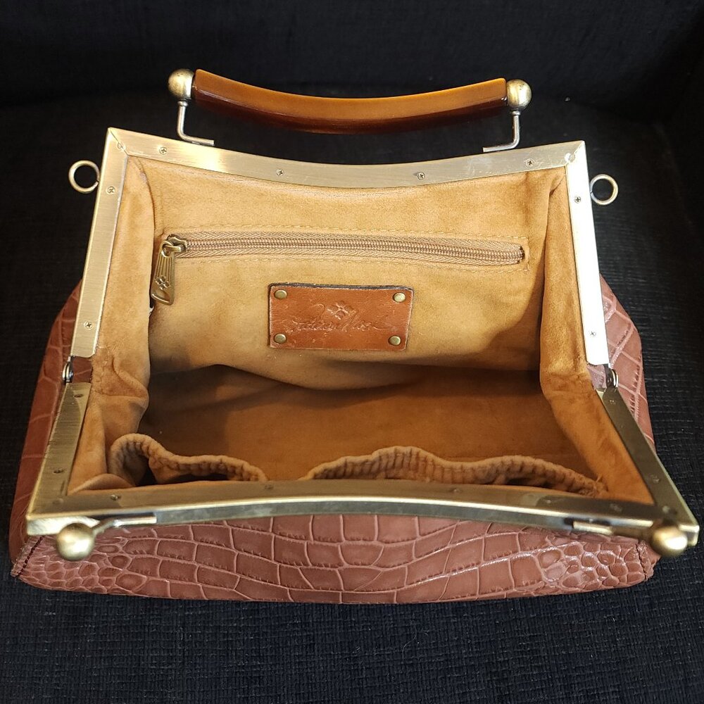 Patricia Nash Tan Croc-Embossed Satchel - Picture 8 of 10